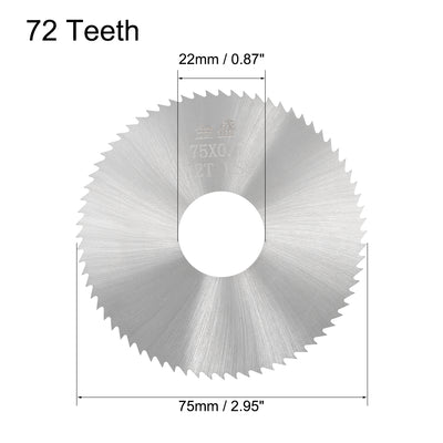 Harfington Uxcell Circular Saw Blades 60x16x0.4mm 72 Teeth HSS Disc Cutting Blade for Wood Metal