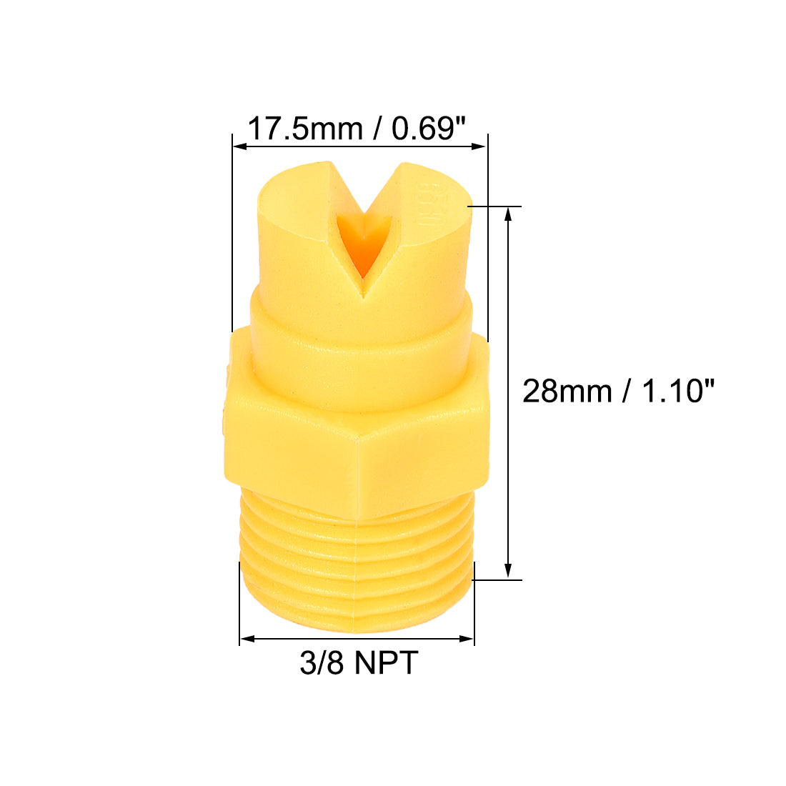 uxcell Uxcell 3 Stk. Flachstrahldüse Düsen PP 65 Grad 3,6mm Öffnungsdurchmesser 3/8NPT Gewinde