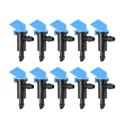 Harfington Uxcell Flag Dripper 2 GPH 8L/H Emitter Sprinkler for Garden Lawn Drip Irrigation Connect 4/7mm Hose, Plastic 25pcs