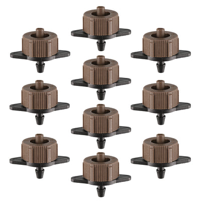 Harfington Uxcell Pressure Compensating Dripper 2 GPH 8L/H Emitter for Garden Lawn Drip Irrigation with Barbed Hose Connector, Plastic Black Brown 15pcs