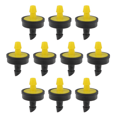 Harfington Uxcell Pressure Compensating Dripper 5GPH 20L/H Emitter for Garden Lawn Drip Irrigation with Barbed Hose Connector Plastic Yellow 20pcs