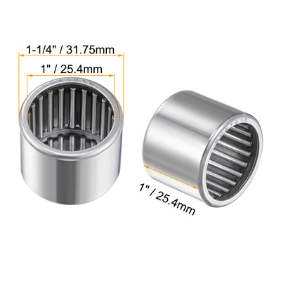 Harfington Uxcell Needle Roller Bearings, Open End, Stamping Steel Drawn Cup, Inch