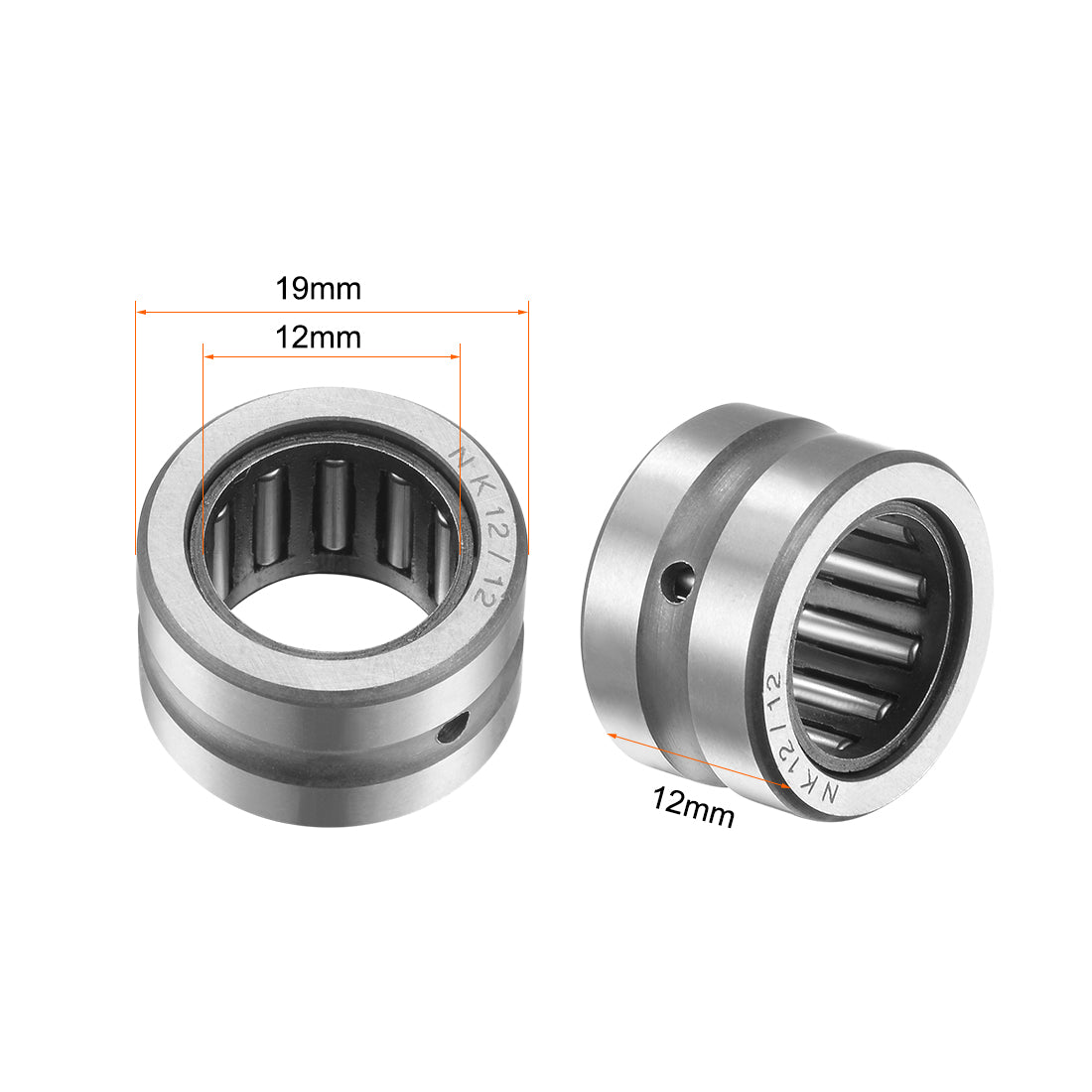 uxcell Uxcell NK12/12 Needle Bearing 12mm Bore Dia, 19mm OD, 12mm Width 5Pcs