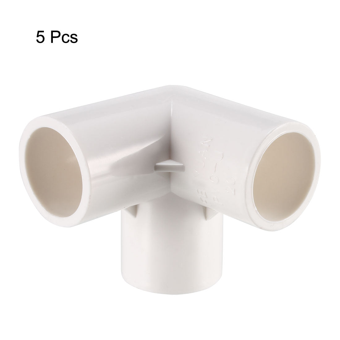 uxcell Uxcell 3-Way Elbow PVC Fitting, 20mm Socket, Tee Corner Fittings White 5Pcs