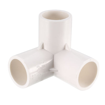 Harfington Uxcell 3-Way Elbow PVC Fitting, 20mm Socket, Tee Corner Fittings White 10Pcs