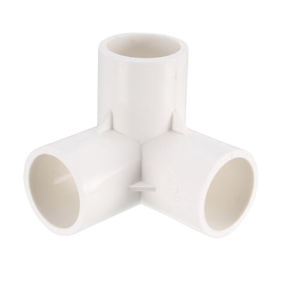 Harfington Uxcell 3-Way Elbow PVC Fitting, 25mm Socket, Tee Corner Fittings White