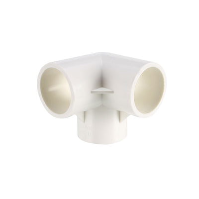 Harfington Uxcell 3-Way Elbow PVC Fitting, 32mm Socket, Tee Corner Fittings White