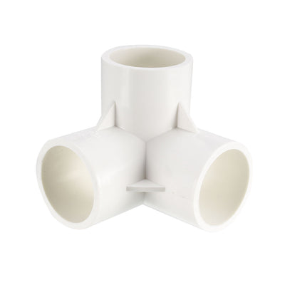 Harfington Uxcell 3-Way Elbow PVC Fitting, 32mm Socket, Tee Corner Fittings White