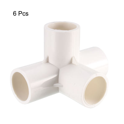 Harfington Uxcell 4 Way 20mm Tee PVC Fitting Elbow - PVC Furniture - PVC Elbow Fittings 6Pcs