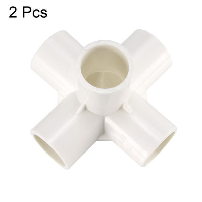 Harfington Uxcell 5 Way 20mm Tee PVC Fitting Elbow - PVC Furniture - PVC Elbow Fittings 2Pcs