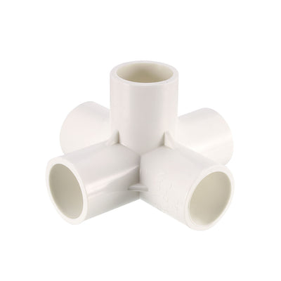 Harfington Uxcell 5 Way 20mm Tee PVC Fitting Elbow - PVC Furniture - PVC Elbow Fittings 6Pcs