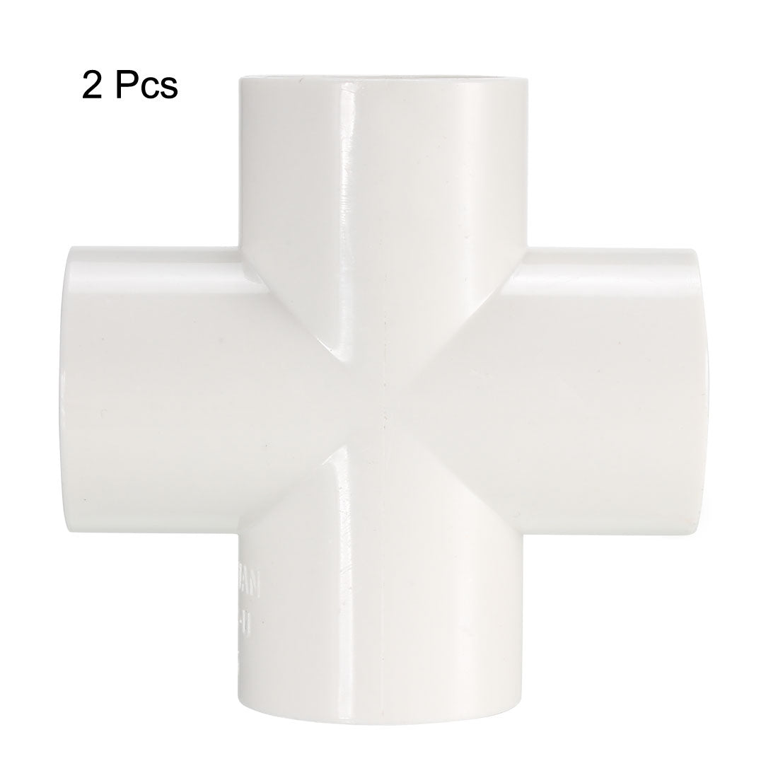 uxcell Uxcell PVC Pipe Fitting, 4 Way Cross, 25mm Socket, PVC Furniture Fittings White 2Pcs