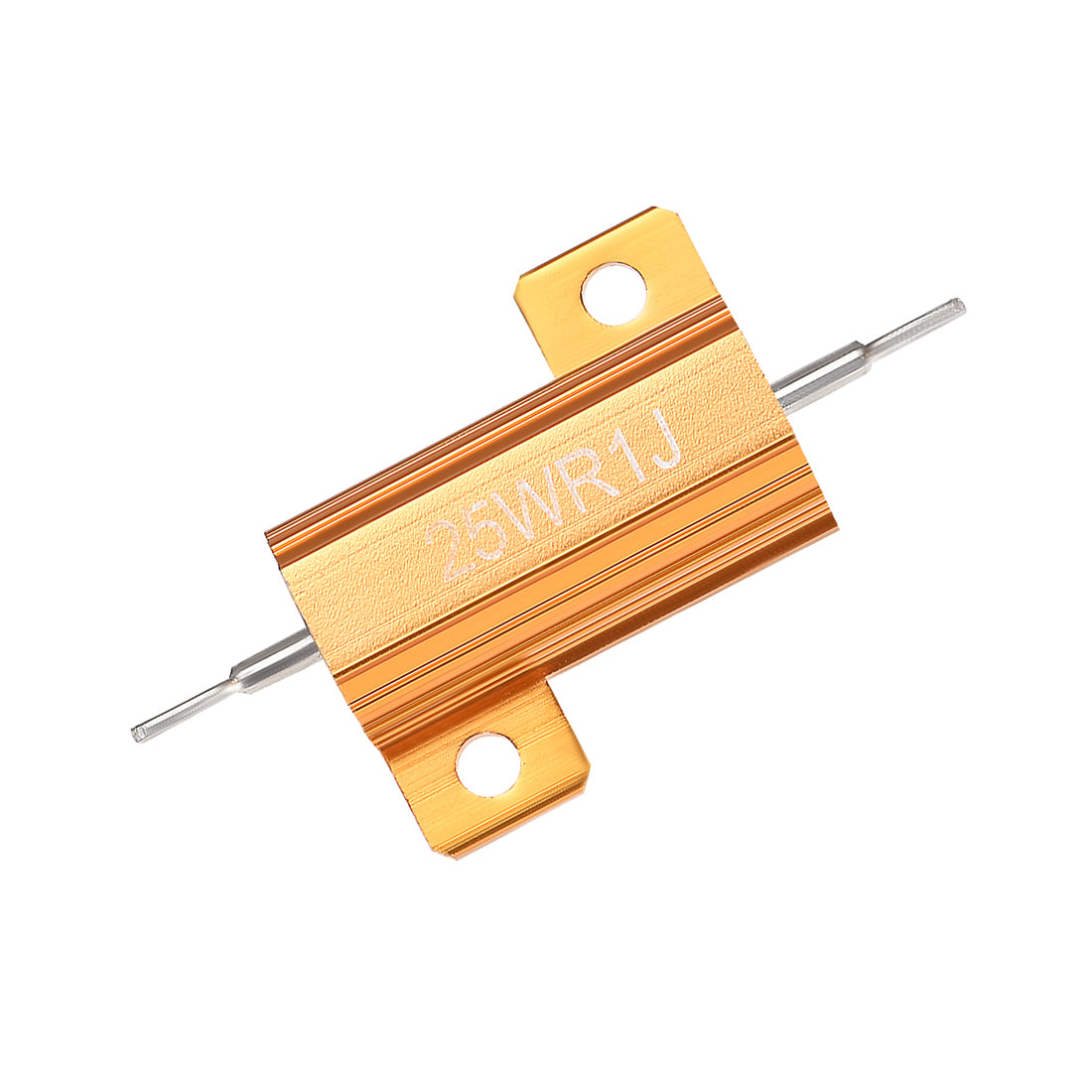 uxcell Uxcell 25W 0.1 Ohm 5% Aluminum Housing Resistor Wirewound Resistor Gold Tone 5 Pcs