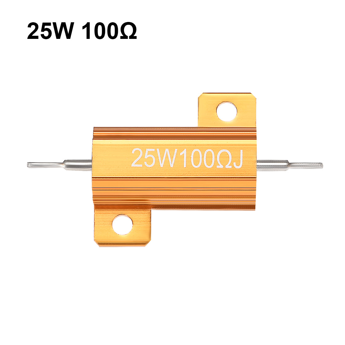 uxcell Uxcell 25W 100 Ohm 5% Aluminum Housing Resistor Wirewound Resistor Gold Tone 5 Pcs