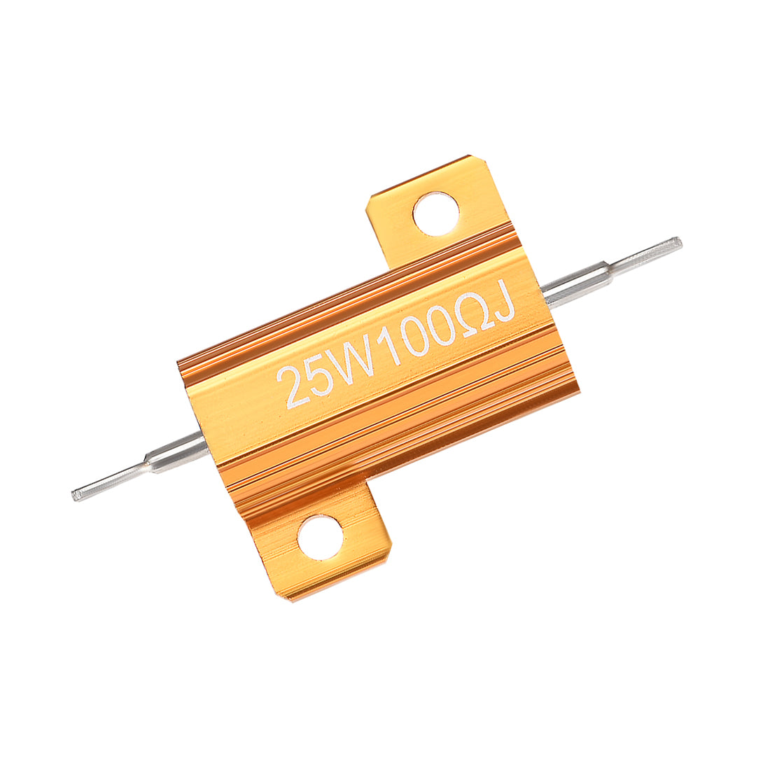 uxcell Uxcell 25W 100 Ohm 5% Aluminum Housing Resistor Wirewound Resistor Gold Tone 5 Pcs