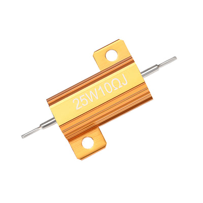 Harfington Uxcell 25 Watt 10 Ohm 5% Aluminum Housing Resistor Wirewound Resistor 18mm Mounting Hole 2 Pcs