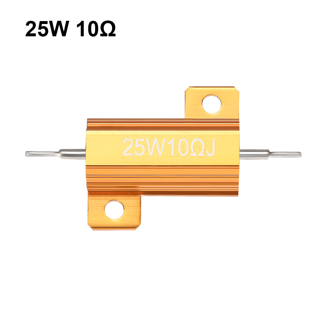 uxcell Uxcell 25W 10 Ohm 5% Aluminum Housing Resistor Wirewound Resistor Gold Tone 5 Pcs