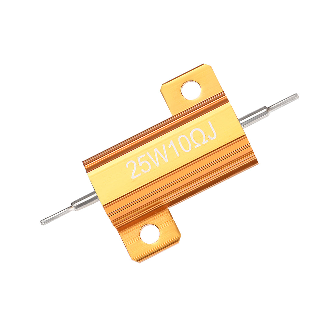 uxcell Uxcell 25W 10 Ohm 5% Aluminum Housing Resistor Wirewound Resistor Gold Tone 5 Pcs