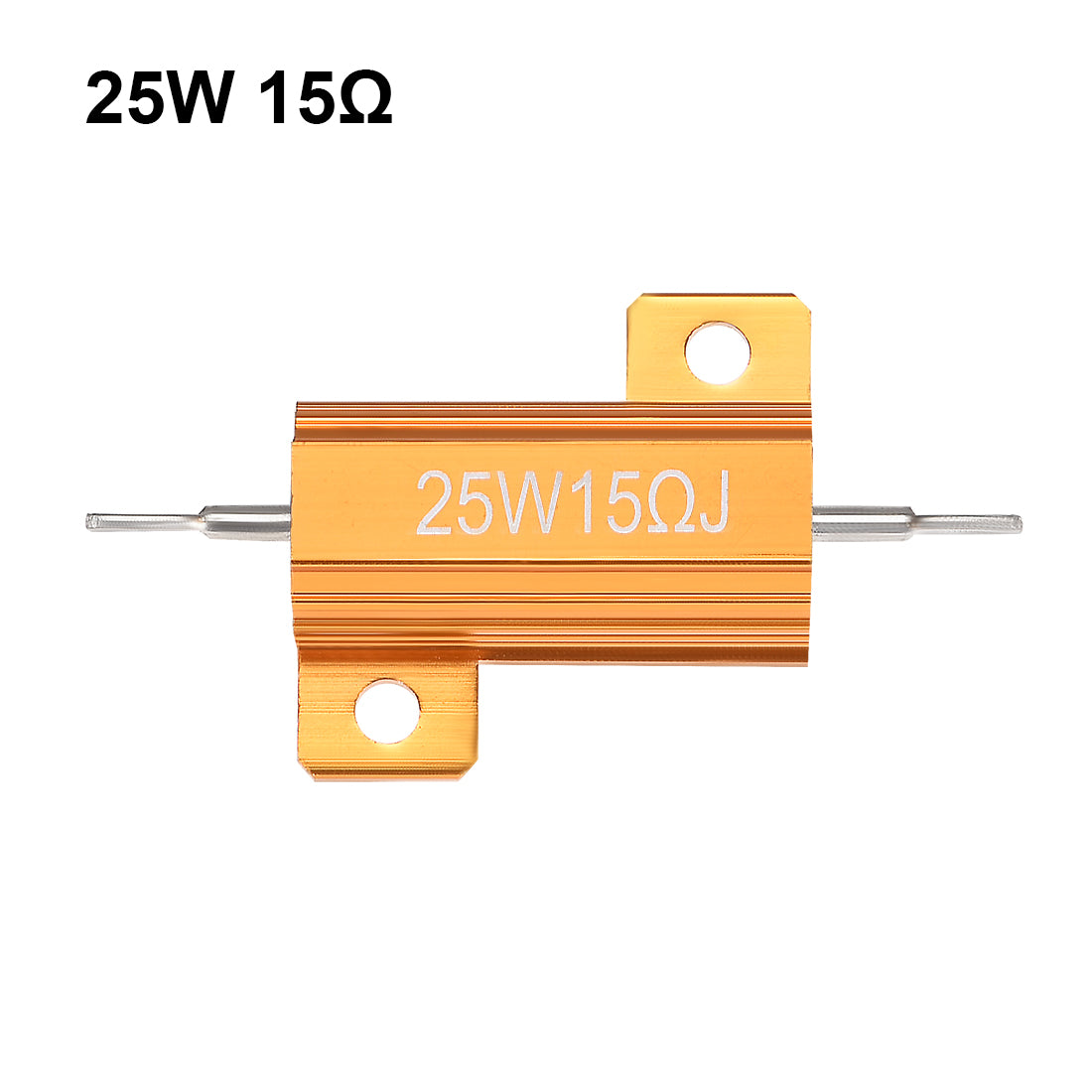 uxcell Uxcell 25W 15 Ohm 5% Aluminum Housing Resistor Wirewound Resistor Gold Tone 5 Pcs