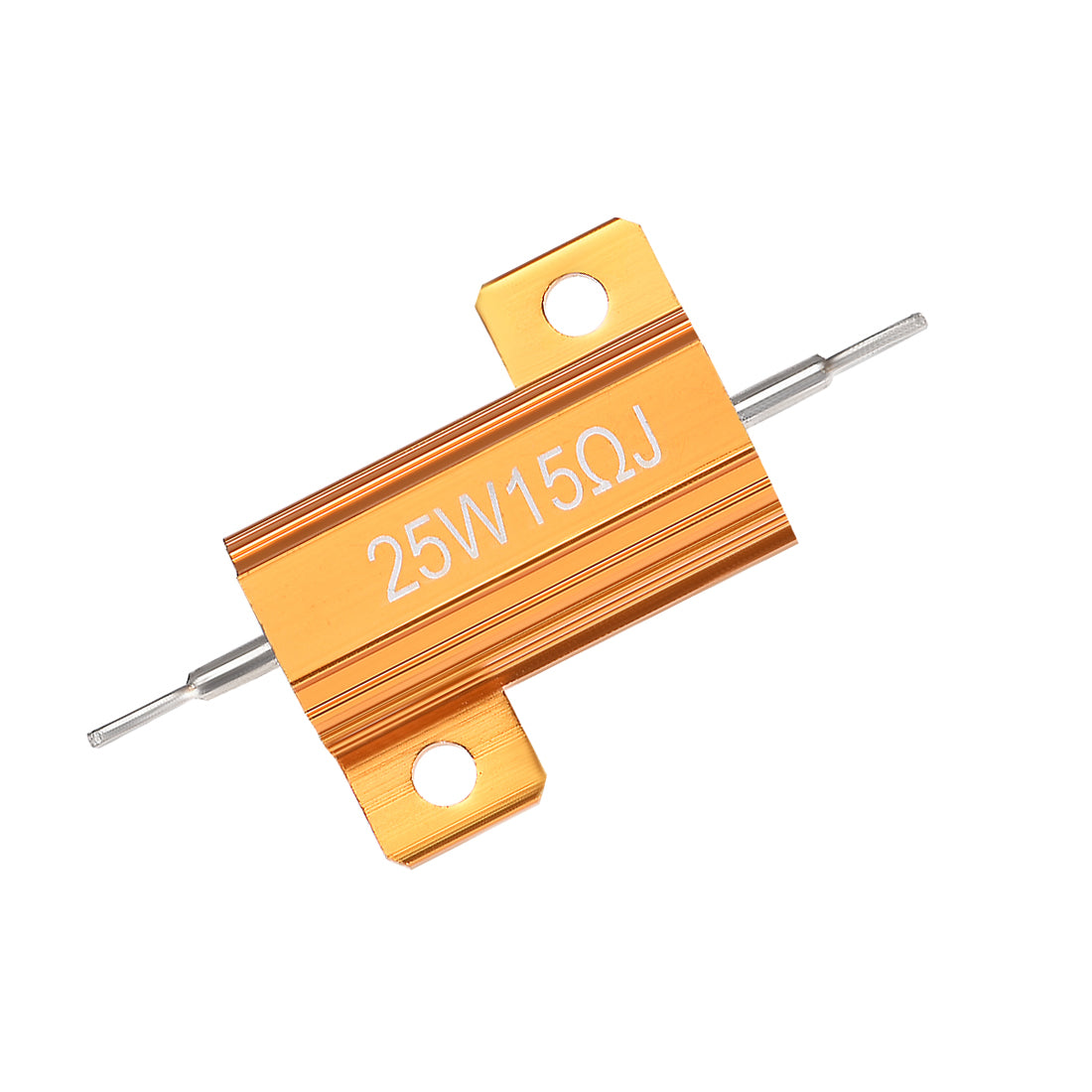 uxcell Uxcell 25W 15 Ohm 5% Aluminum Housing Resistor Wirewound Resistor Gold Tone 5 Pcs