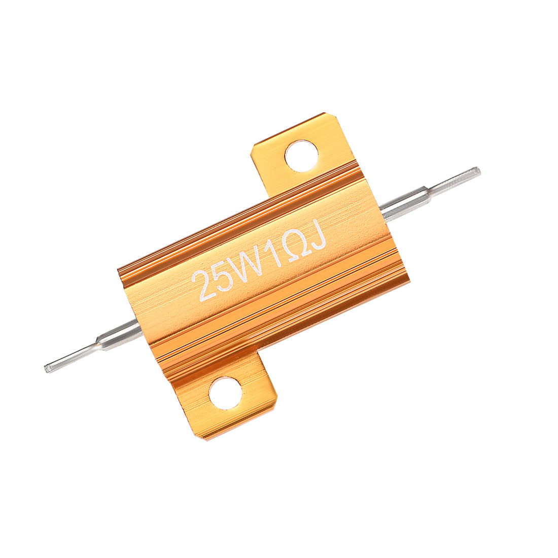 uxcell Uxcell 25 Watt 1 Ohm 5% Aluminum Housing Resistor Wirewound Resistor Gold Tone 5Pcs