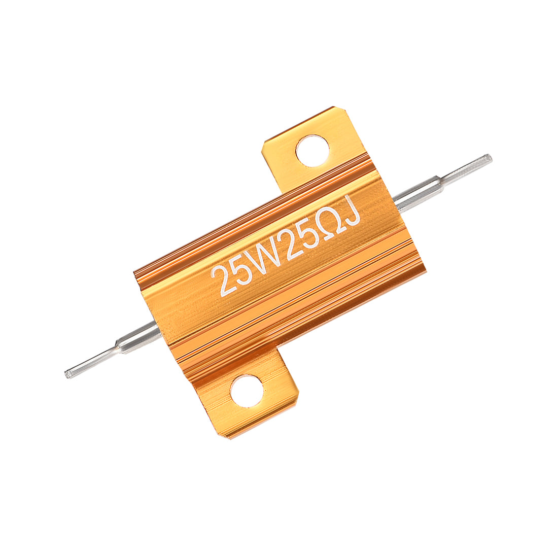 uxcell Uxcell 25W 25 Ohm 5% Aluminum Housing Resistor Wirewound Resistor Gold Tone 3 Pcs