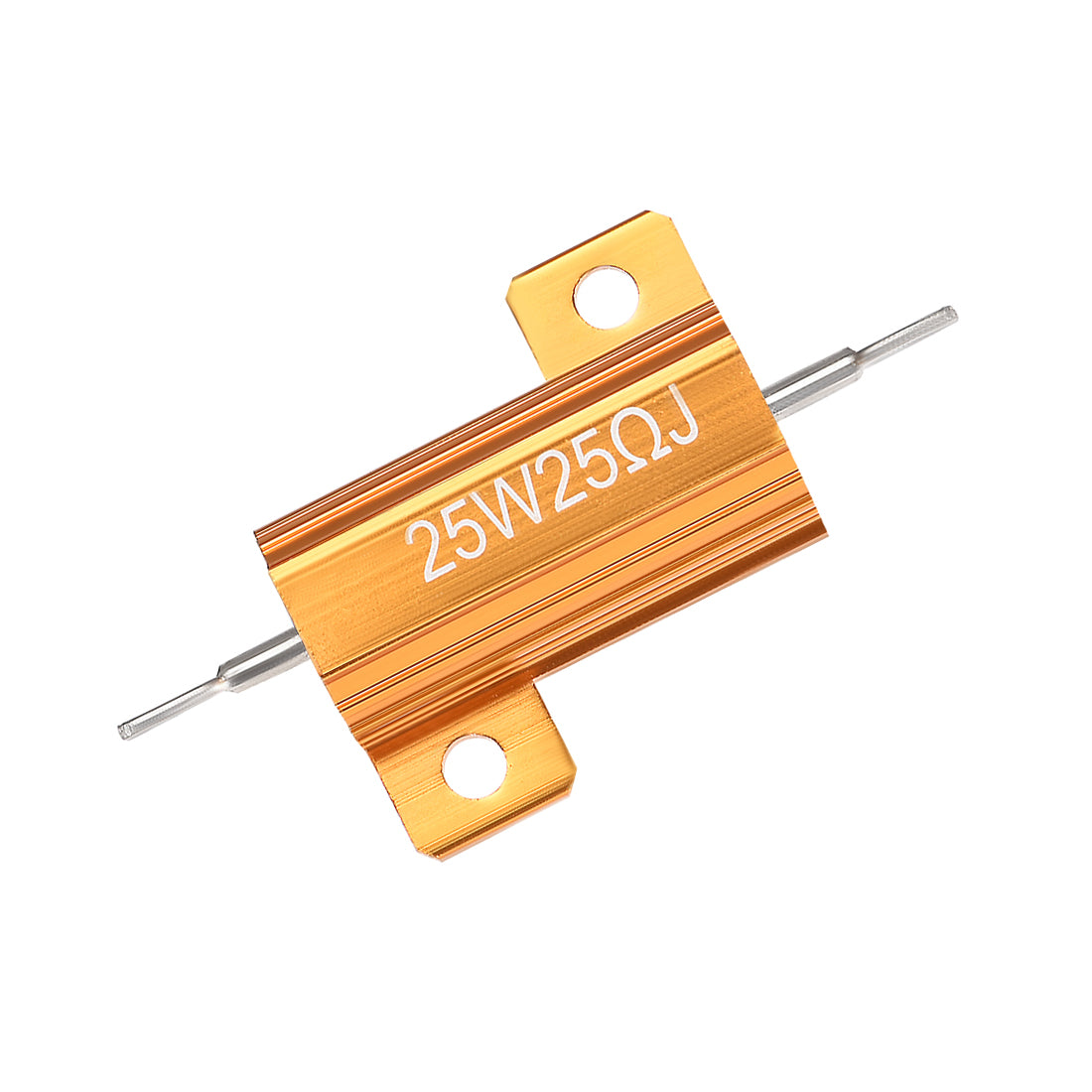 uxcell Uxcell 25W 25 Ohm 5% Aluminum Housing Resistor Wirewound Resistor Gold Tone 5 Pcs