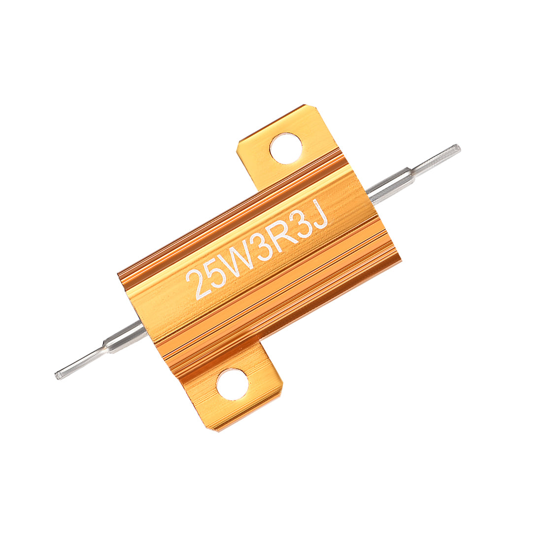 uxcell Uxcell 25W 3.3 Ohm 5% Aluminum Housing Resistor Wirewound Resistor Gold Tone 3 Pcs