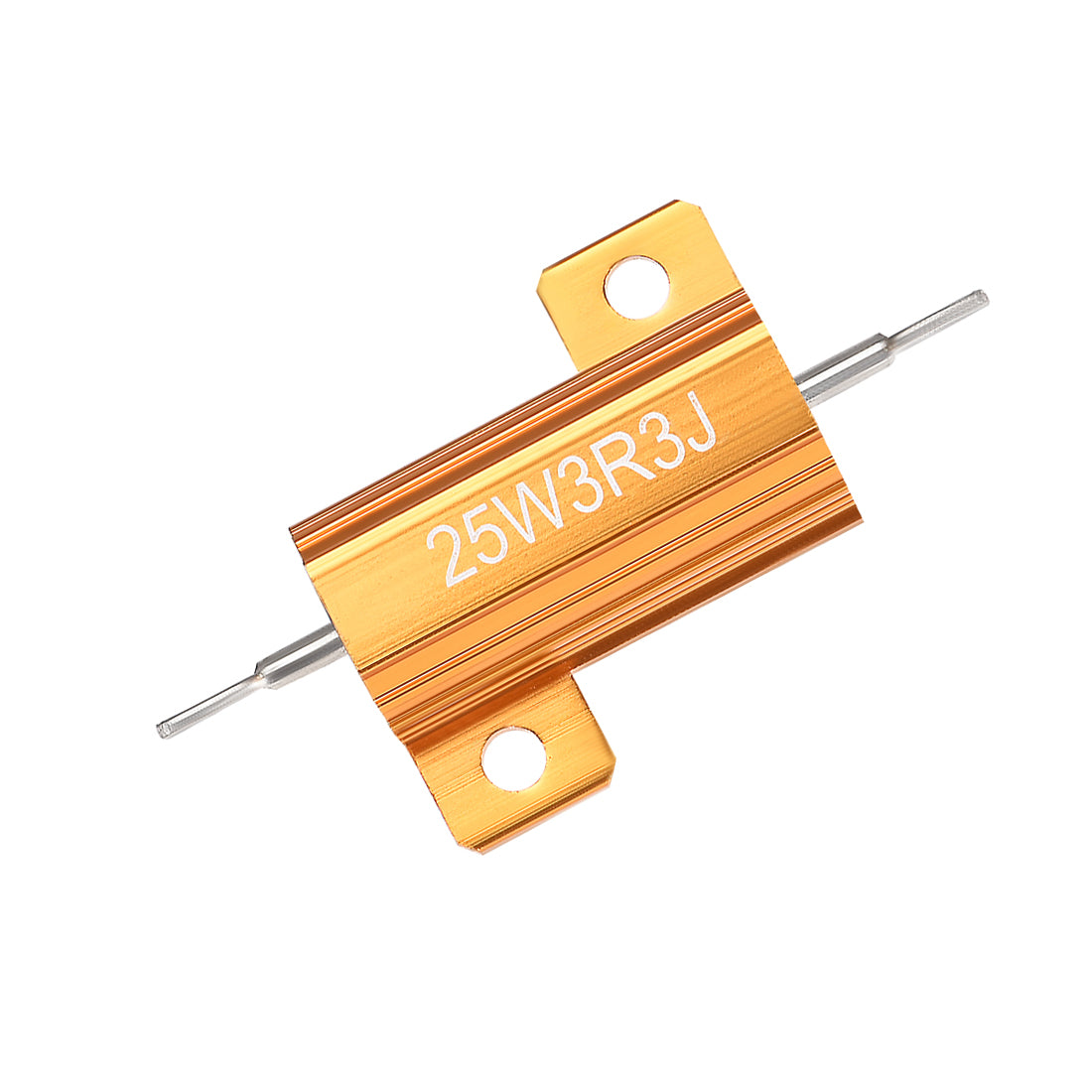 uxcell Uxcell 25W 3.3 Ohm 5% Aluminum Housing Resistor Wirewound Resistor Gold Tone 5 Pcs