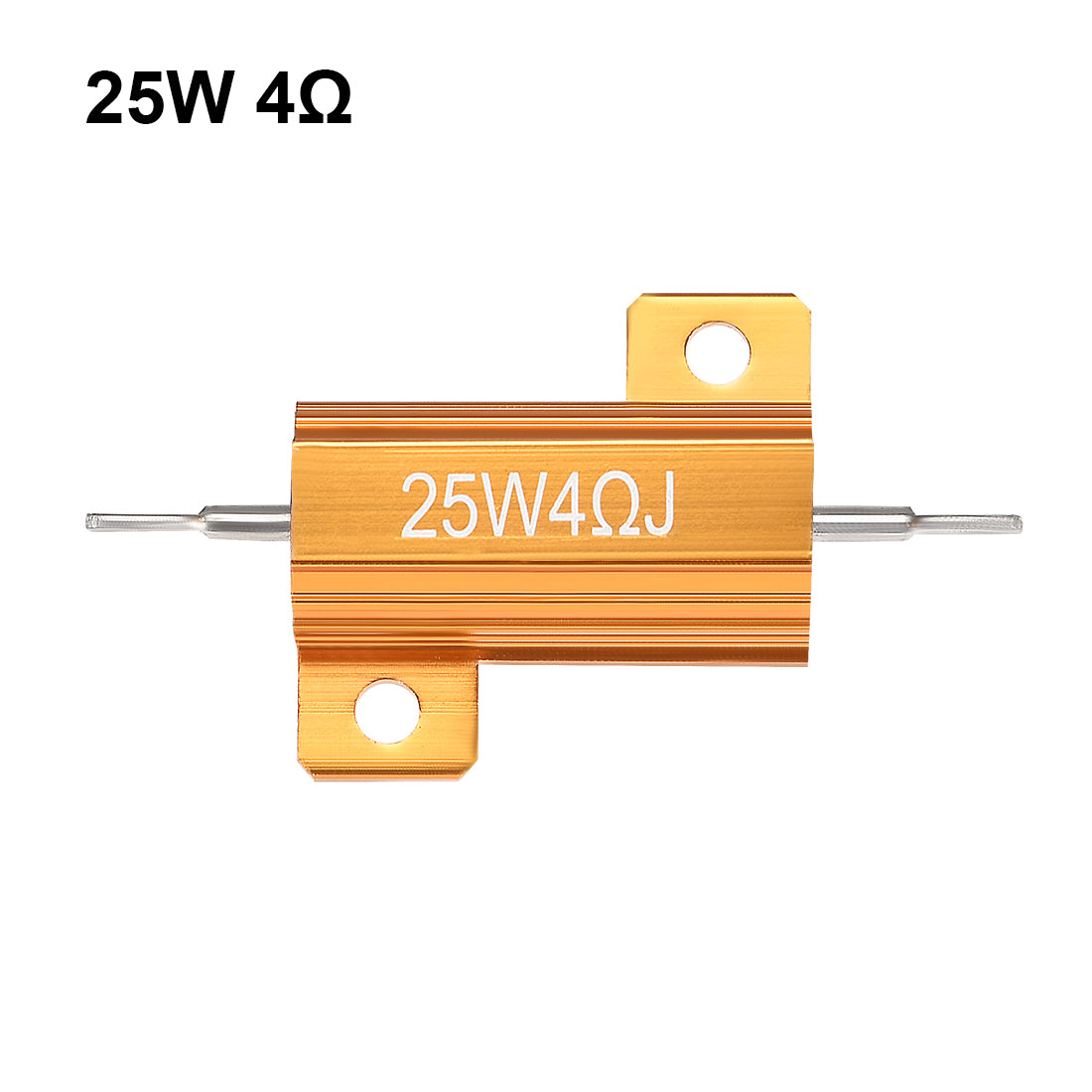 uxcell Uxcell 25W 4 Ohm 5% Aluminum Housing Resistor Wirewound Resistor Gold Tone 3 Pcs