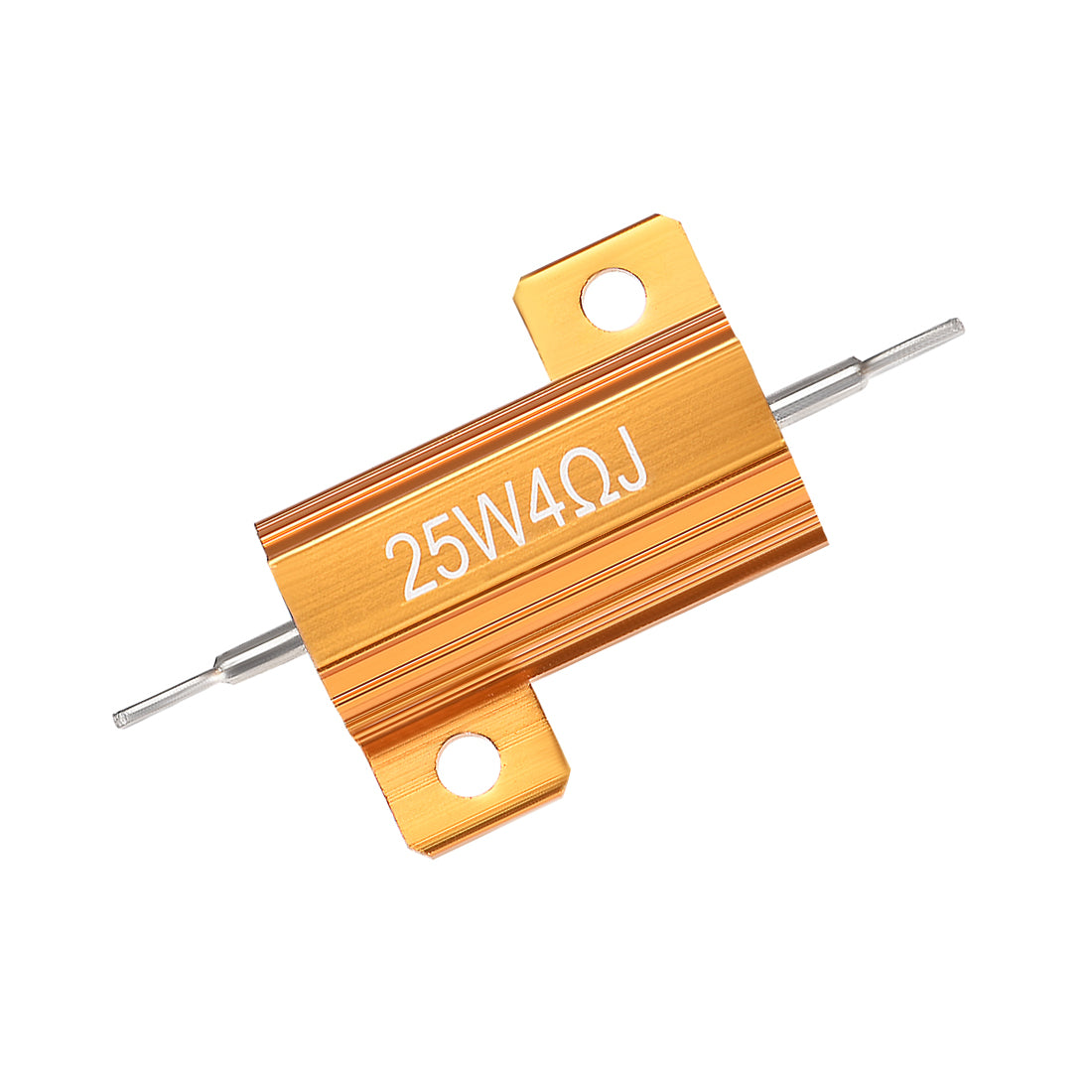 uxcell Uxcell 25W 4 Ohm 5% Aluminum Housing Resistor Wirewound Resistor Gold Tone 3 Pcs