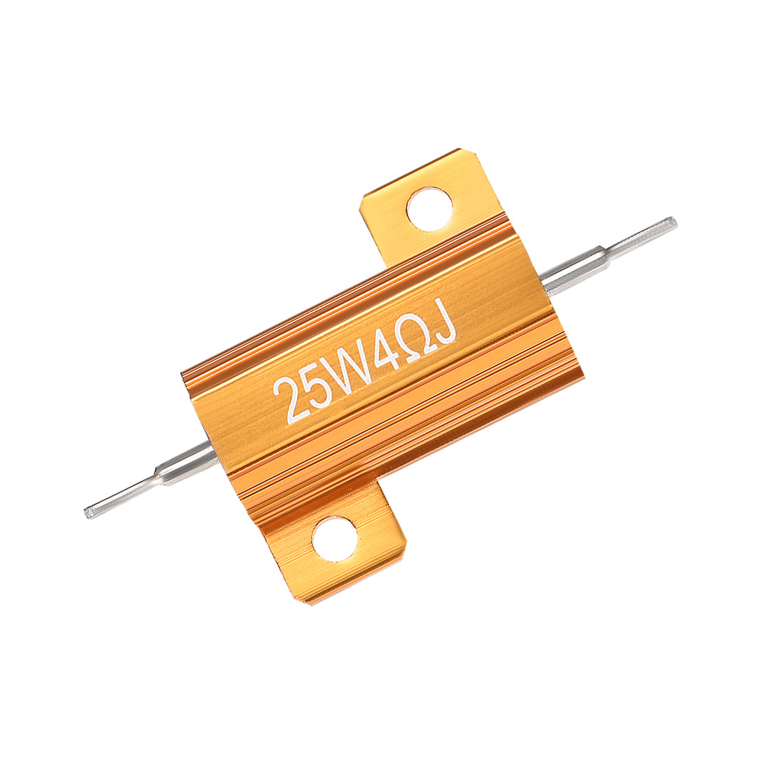 uxcell Uxcell 25W 4 Ohm 5% Aluminum Housing Resistor Wirewound Resistor Gold Tone 5 Pcs