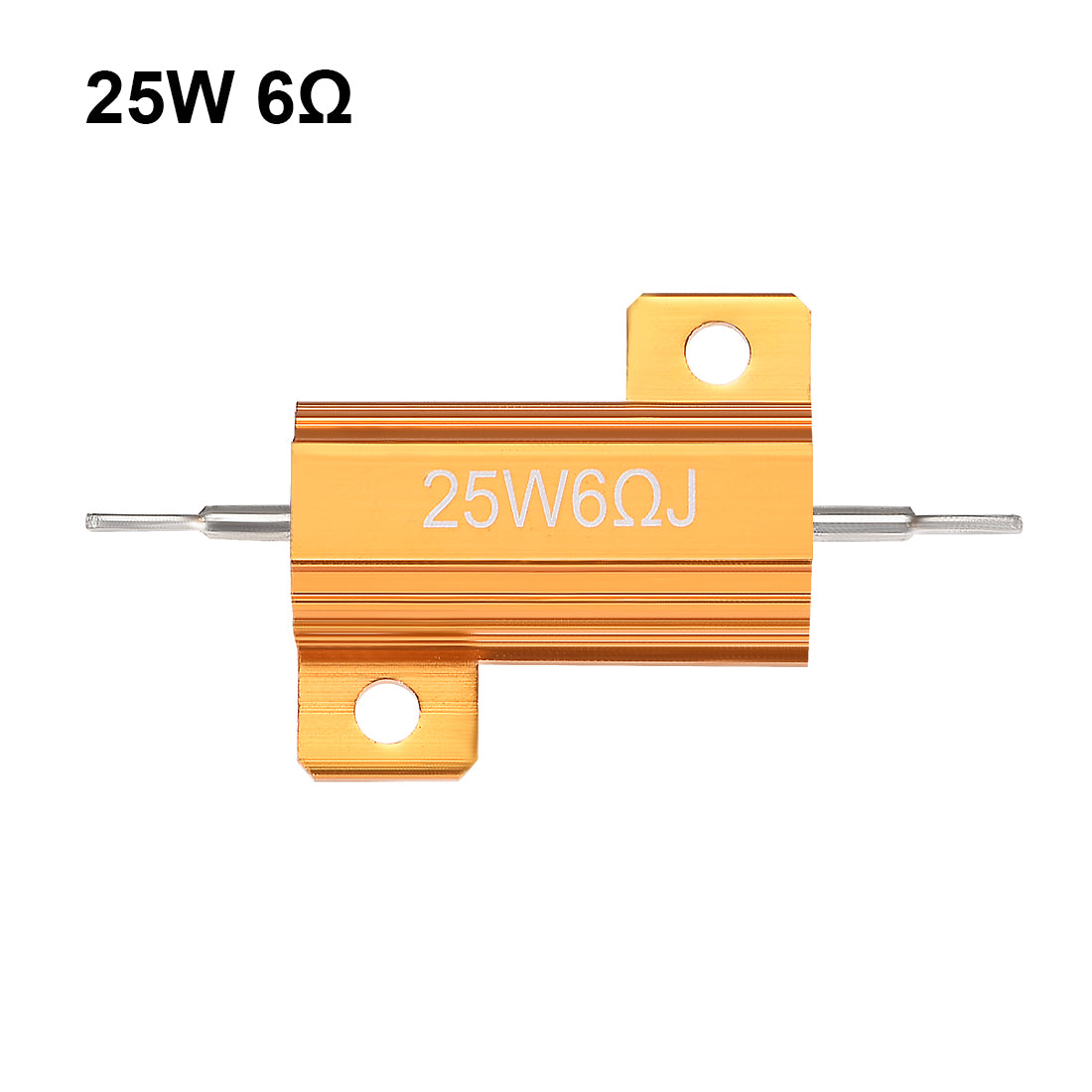 uxcell Uxcell 25W 6 Ohm 5% Aluminum Housing Resistor Wirewound Resistor Gold Tone 5 Pcs