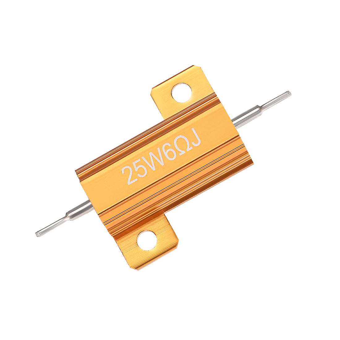 uxcell Uxcell 25W 6 Ohm 5% Aluminum Housing Resistor Wirewound Resistor Gold Tone 5 Pcs