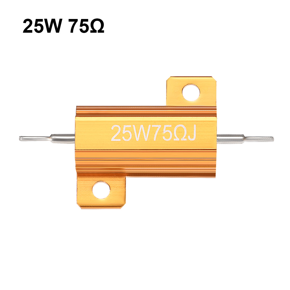 uxcell Uxcell 25W 75 Ohm 5% Aluminum Housing Resistor Wirewound Resistor Gold Tone 5 Pcs