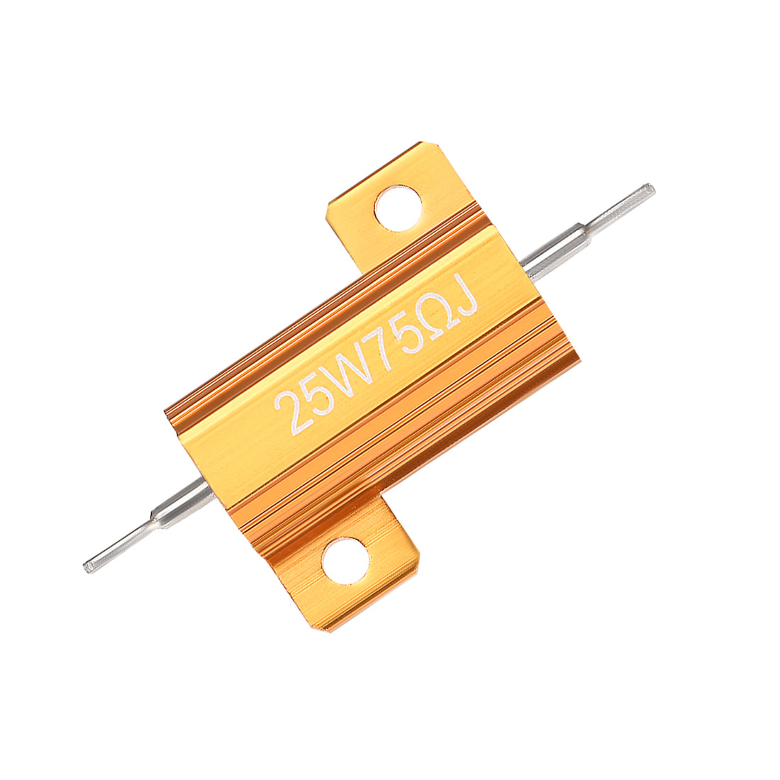 uxcell Uxcell 25W 75 Ohm 5% Aluminum Housing Resistor Wirewound Resistor Gold Tone 5 Pcs