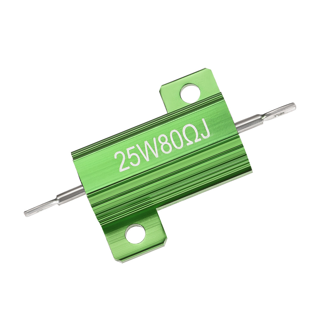 uxcell Uxcell 25W 80 Ohm 5% Aluminum Housing Resistor Wirewound Resistor Green Tone 2 Pcs