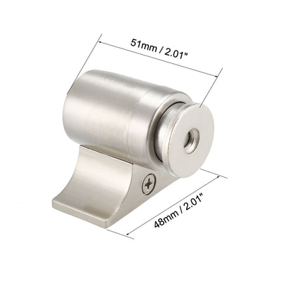 Harfington Uxcell Magnetic Door Stopper Catch, Stainless Steel Brushed Door Stop Floor Mount Silver Tone