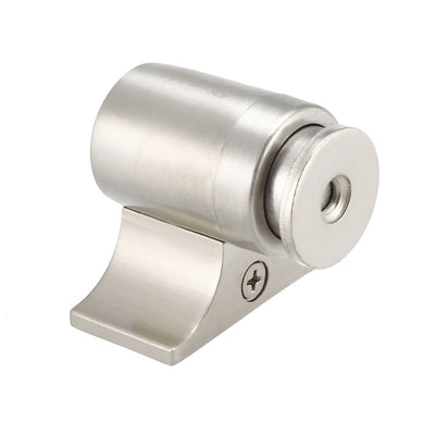 Harfington Uxcell Magnetic Door Stopper Catch, Stainless Steel Brushed Door Stop Floor Mount Silver Tone