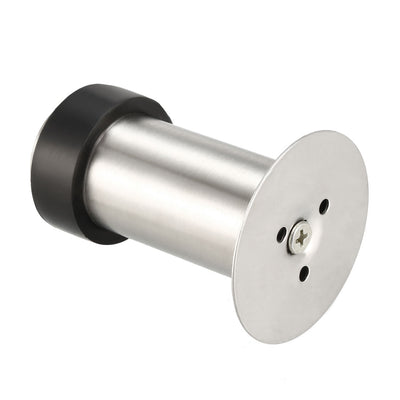 Harfington Uxcell Stainless Steel Door Stopper Cylindrical Floor Mount Brushed, Double-Sided Adhesive Sheets No Need to Drill, 80mm Height