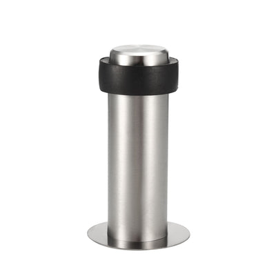 Harfington Uxcell Stainless Steel Door Stopper Cylindrical Floor Mount Brushed, Double-Sided Adhesive Sheets No Need to Drill, 100mm Height