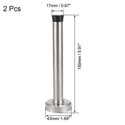 Harfington Uxcell 2 Stk. Türanschlag Wandpuffer am Wand Montiert Gummipuffer 201 Edelstahl 150mm Hoch