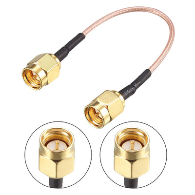 Harfington Uxcell RF Coaxial Cable Connection Coax Wire RG-178 SMA Male to SMA Male 10cm 2pcs