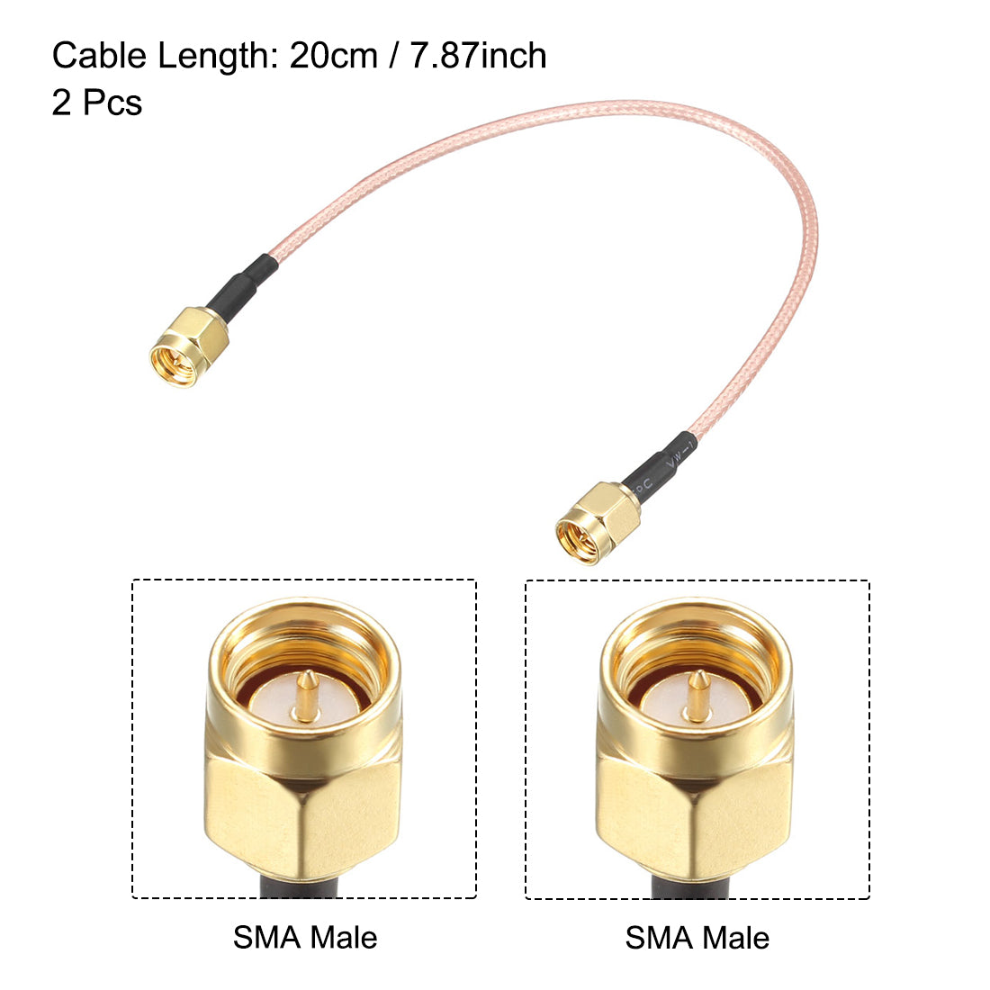 uxcell Uxcell 2Stk. RF koaxiales Kabel Verbinder Koaxialleitung RG-316 SMA Stecker zum SMA Stecker 20cm