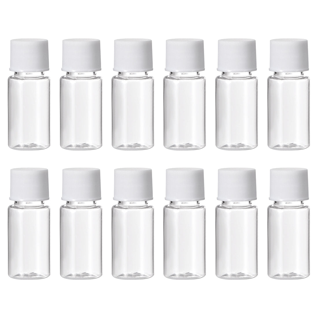 uxcell Uxcell Plastic Lab Chemical Reagent Bottle, 10ml/0.34oz Wide Mouth Sample Sealing Liquid Storage Container, Transparent 12pcs