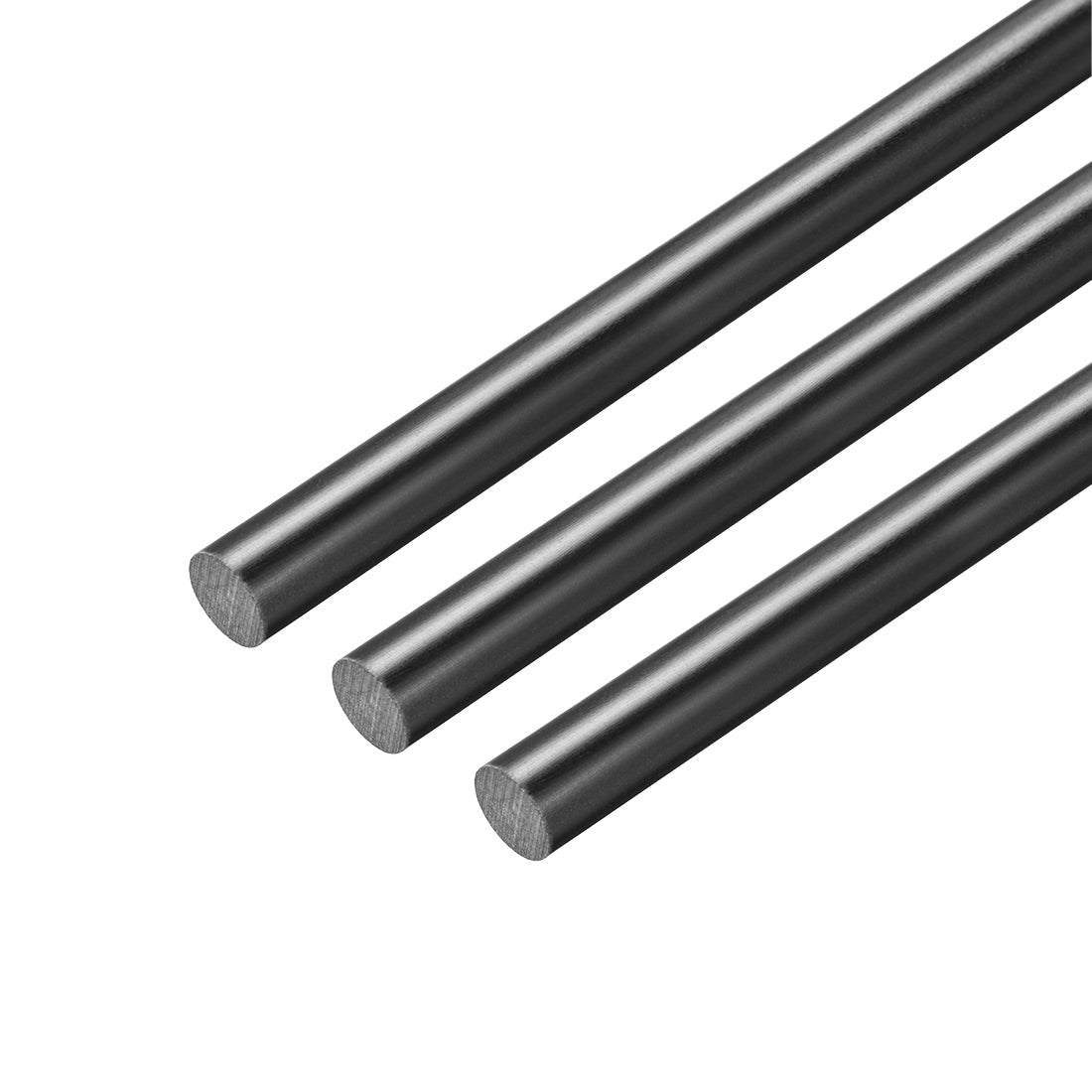 uxcell Uxcell FRP Fiberglass Round Rod,8mm Dia 50cm Long,Black Engineering Round Bars 3pcs