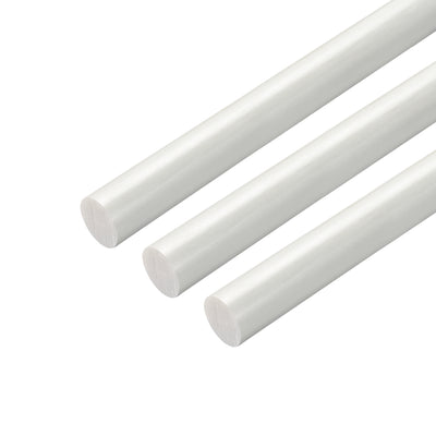 Harfington Uxcell FRP Fiberglass Round Rod,9mm Dia 50cm Long,White Engineering Round Bars 3pcs