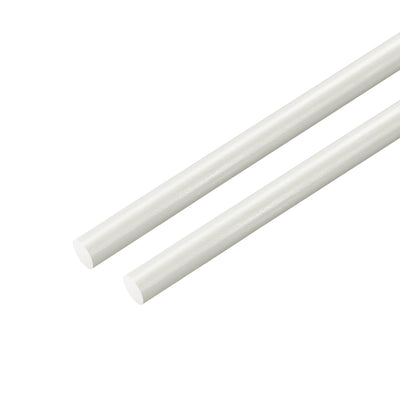 Harfington Uxcell FRP Fiberglass Round Rod,6mm Dia 50cm Long,White Engineering Round Bar 2pcs