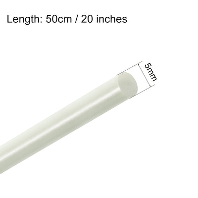 Harfington Uxcell FRP Fiberglass Round Rod,5mm Dia 50cm Long,White Engineering Round Bars 2pcs