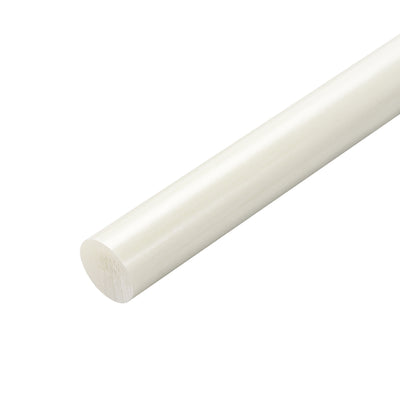 Harfington Uxcell FRP Fiberglass Round Rod,12mm Dia 50cm Long White Engineering Round Bar Rod